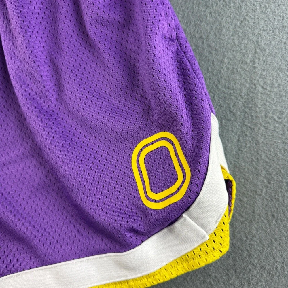 Overtime Shorts Men's S Purple Yellow Two Tone Mesh Basketball Athletic Gym